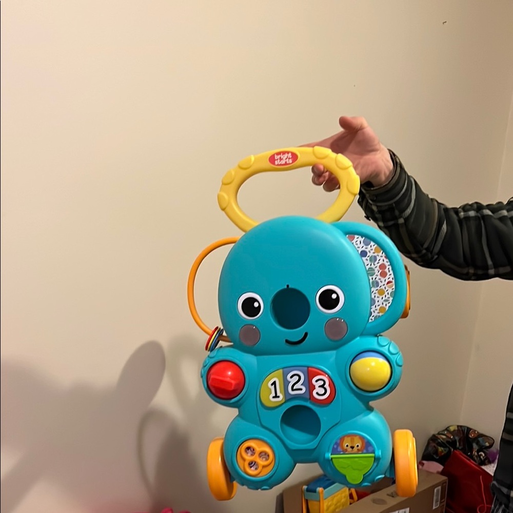 Blue Elephant Push Toy